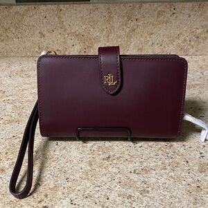 Lauren Ralph Lauren Maroon Wristlet Bordeaux “Merlot”